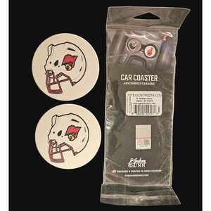 Arizona Cardinals Football CERAMIC CAR COASTERS Absorbant NIP 2pc P Graham Dunn